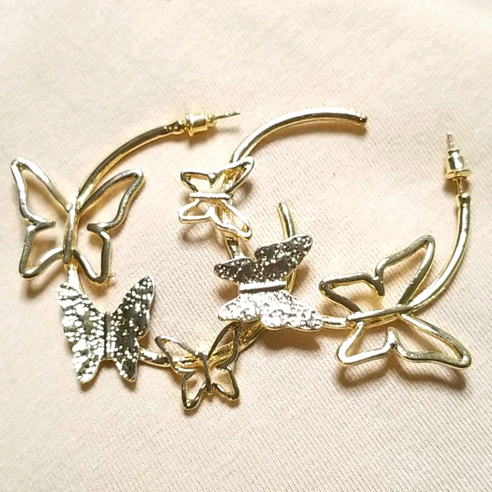 3 for $15 Butterfly Hoops - Picture 3 of 3